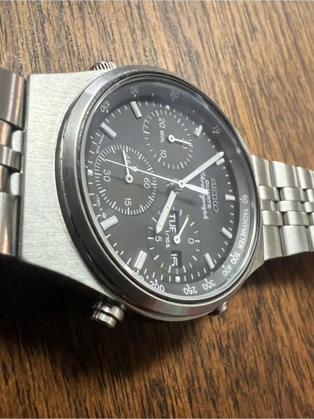 Vintage July 1987 Seiko 7A38-7270 Quartz Chronograph Watch - Original Bracelet